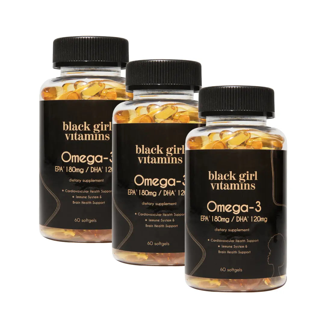 Black Girl Vitamins Omega-3 EPA 80Mg DHA 120Mg Cardiovascular Health Immune System Brain Support 60 Softgels