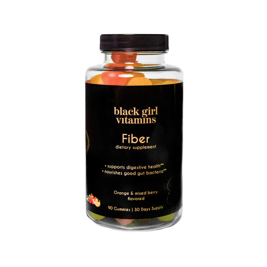Black Girl Vitamins Fiber "Everyday Lightness" - 90 Gummies, Orange & Mixed Berry Flavor, 30-Day Supply, Supports Digestive Health, Nourishes Good Gut Bacteria