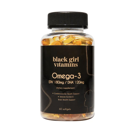 Black Girl Vitamins Omega-3 EPA 80Mg DHA 120Mg Cardiovascular Health Immune System Brain Support 60 Softgels