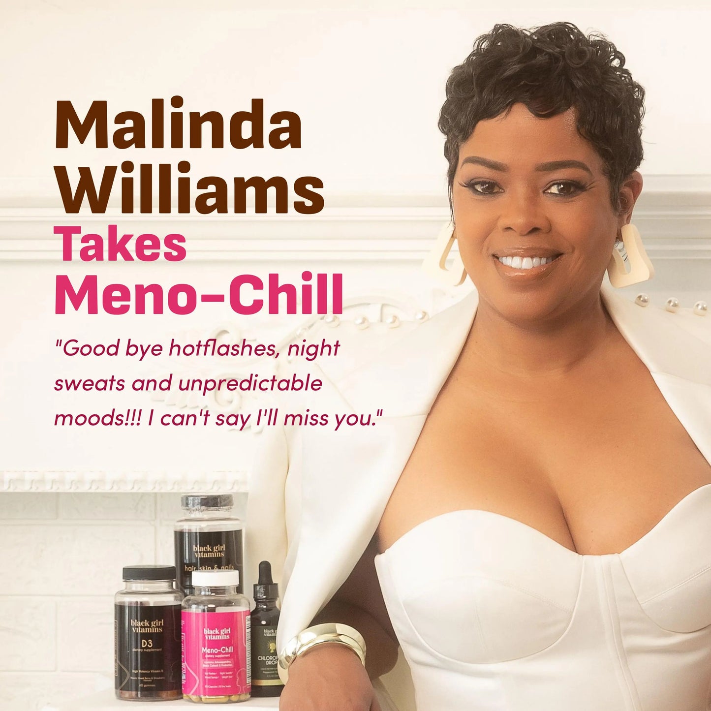 Black Girl Vitamins Meno-Chill - Healthcare Vitamin for Fitness & Diet - Contains Ashwagandha Black Cohosh Probiotics - 90 Capsules 30 Day Supply