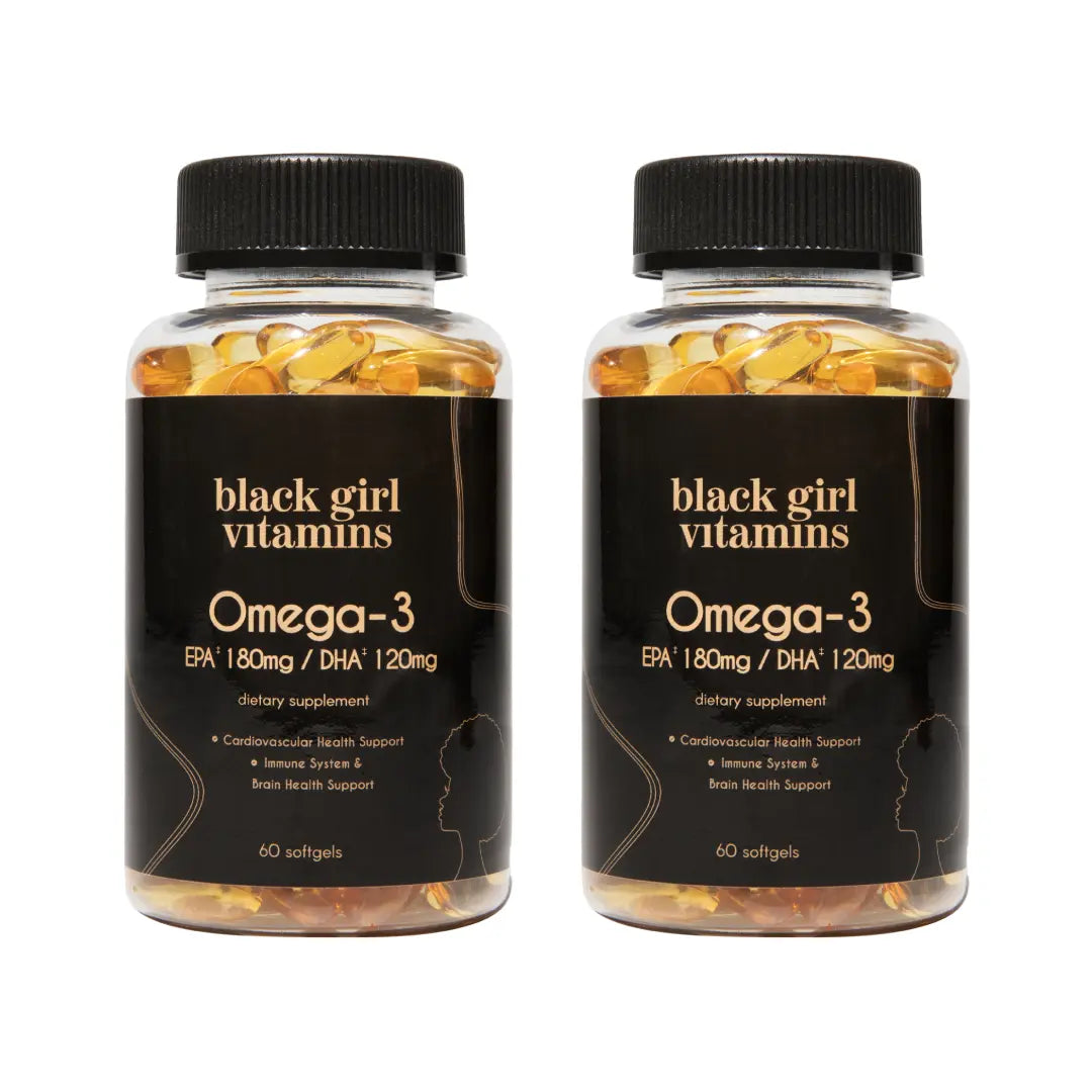 Black Girl Vitamins Omega-3 EPA 80Mg DHA 120Mg Cardiovascular Health Immune System Brain Support 60 Softgels